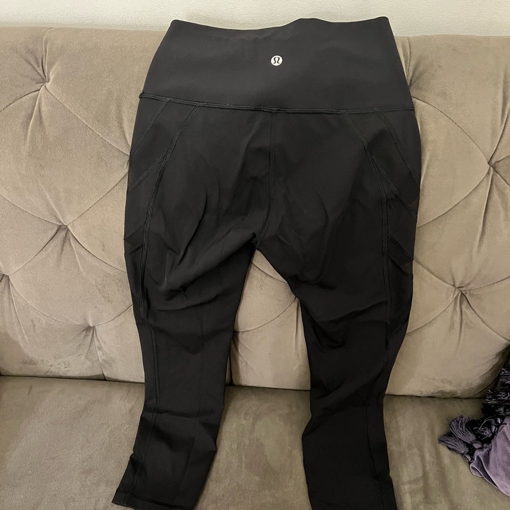 Lululemon Cropped Black with Mesh Detail